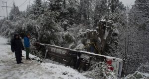 Milagro en Bariloche: volcó un micro con 10 pibes sin heridos graves