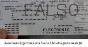 Desmienten que Aerolíneas Argentinas regale pasajes