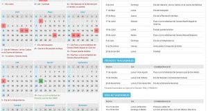 Feriados nacionales para el año 2017
