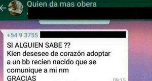 Una joven misionera ofreció a su futuro hijo en un grupo de compra y venta de Whatsapp