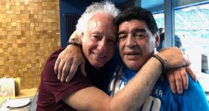 Emoción: Guillote y Diegote se reencontraron en Rusia
