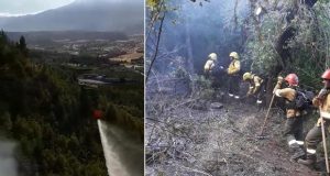 Lago Puelo | Descontolado y con clima adverso continúa activo el incendio sobre el Cerro Hilario