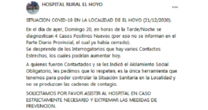 Cordillera | El Hoyo tiene 4 nuevos casos positivos de Covid