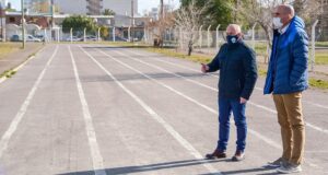 Madryn | Sastre recorrió la pista de atletismo, donde se harán obras de remodelación y optimización