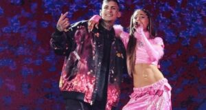 Llamativa reacción de L-Gante en el concierto de Tini Stoessel