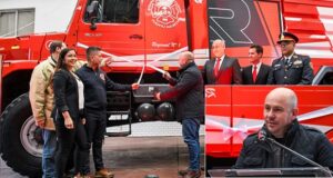 Madryn | Sastre presente en la presentación del nuevo móvil de la Asociación de Bomberos Voluntarios de la ciudad