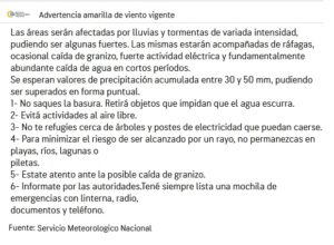 Cordillera | Rige un alerta amarilla por lluvias y fuertes vientos en ...