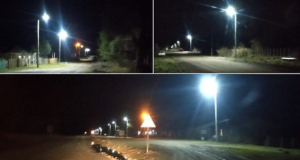 Cholila | Avanza la colocación de luminarias en Villa Lago Rivadavia