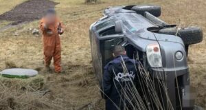 Un hombre volcó con su camioneta en la Ruta 71 por presencia de hielo