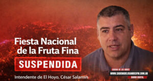 El intendente de El Hoyo confirmó la suspensión de la Fiesta de la Fruta Fina
