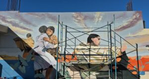 8M: arte con sentido, estudiantes de Trevelin intervinieron el Juzgado de Familia de Puerto Madryn