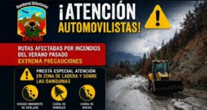 Riesgo en rutas de Epuyén: advierten por lluvias y posibles deslaves