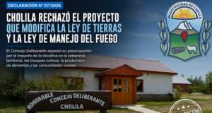 Cholila rechazó el proyecto que modifica la Ley de Tierras y la Ley de Manejo del Fuego