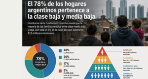 El 78% de los hogares argentinos pertenece a la clase baja y media baja