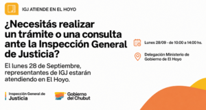 La Inspección General de Justicia brindará atención presencial en El Hoyo