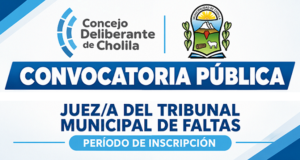 Cholila abre la convocatoria para cubrir el cargo de juez/a del Tribunal Municipal de Faltas